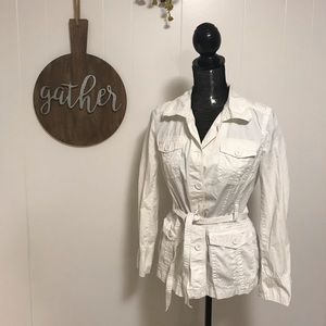 JCREW classic white chino jacket, 100% cotton, small-medium